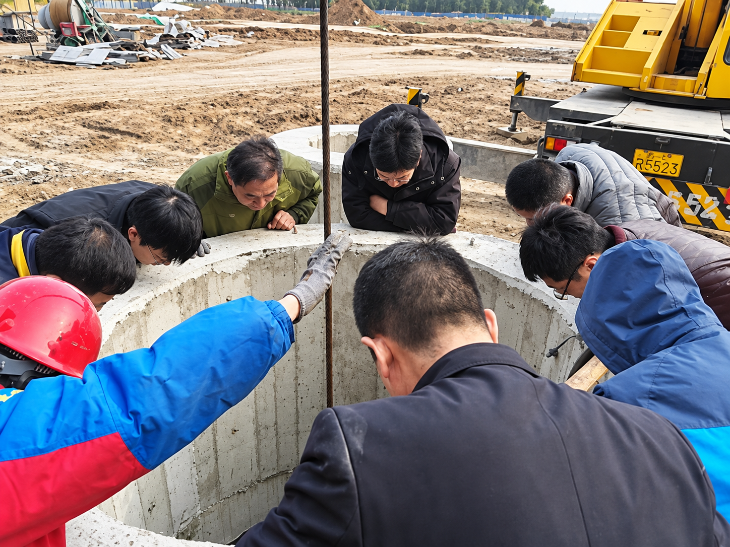 Well pump lifting and wellhead installation at the Yuncheng geothermal project. Images based on Ganquan’s published project photographs.